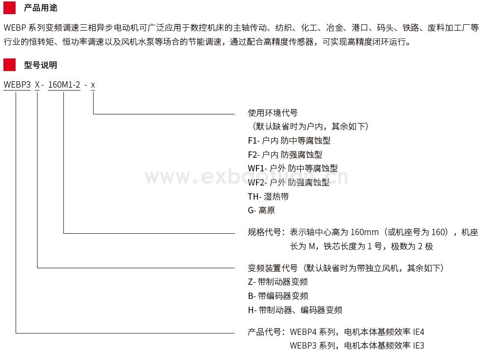 WEBP4 變頻調(diào)速三相異步電動機( 中心高80~355）(圖1)